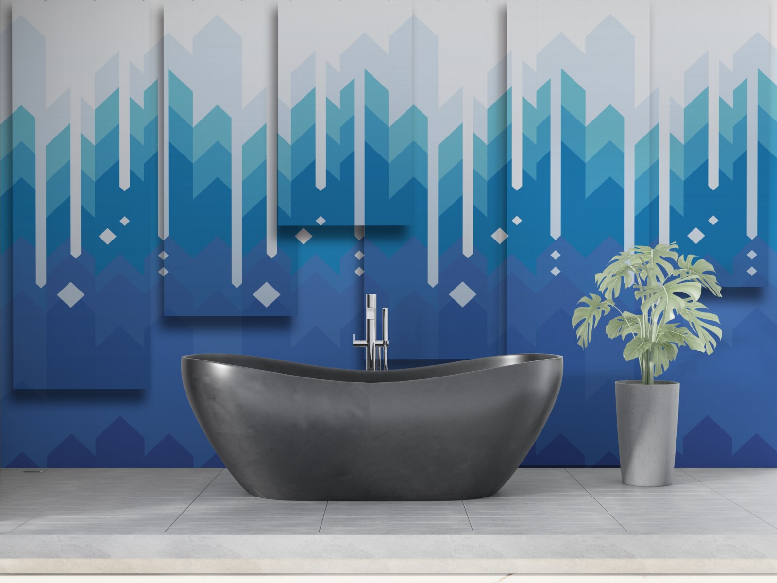 Papier peint les montagnes en cascade se dressent dans une froide majesté