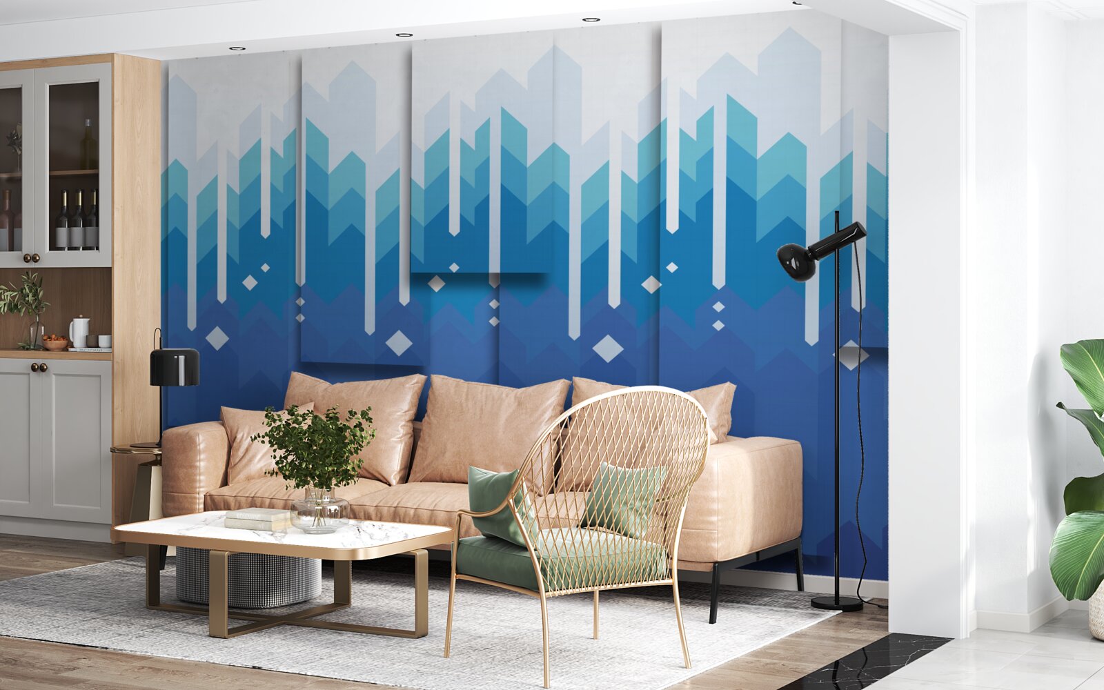 Papier peint les montagnes en cascade se dressent dans une froide majesté