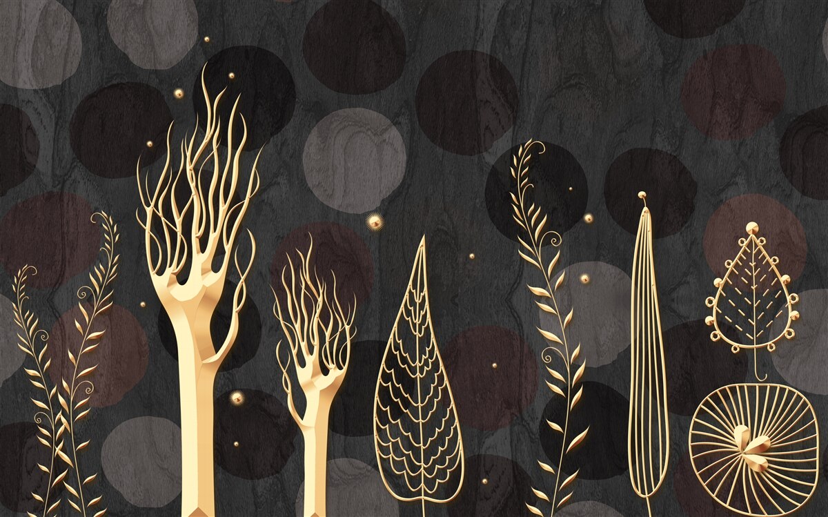 Papier peint la nuit parmi les arbres à feuilles caduques