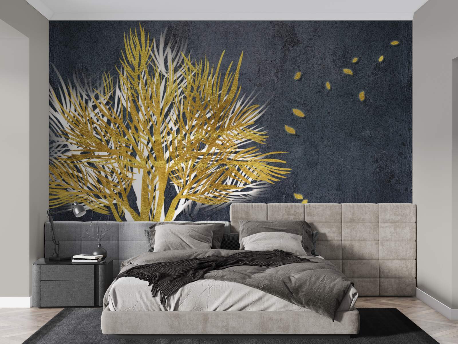 Papier peint les oiseaux s'envolent dans le ciel depuis la forêt gelée