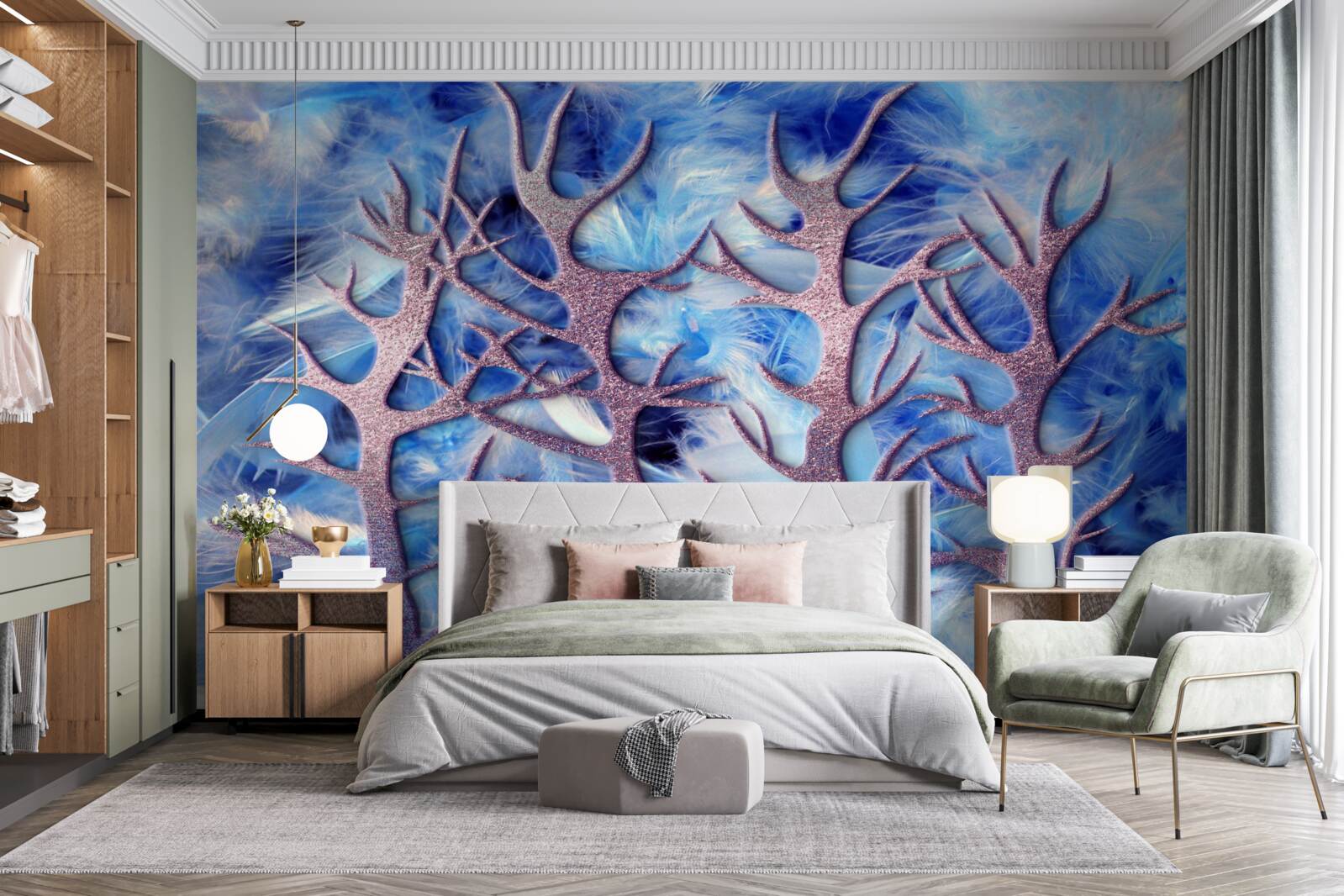 Papier peint la forêt dans le froid de l'hiver