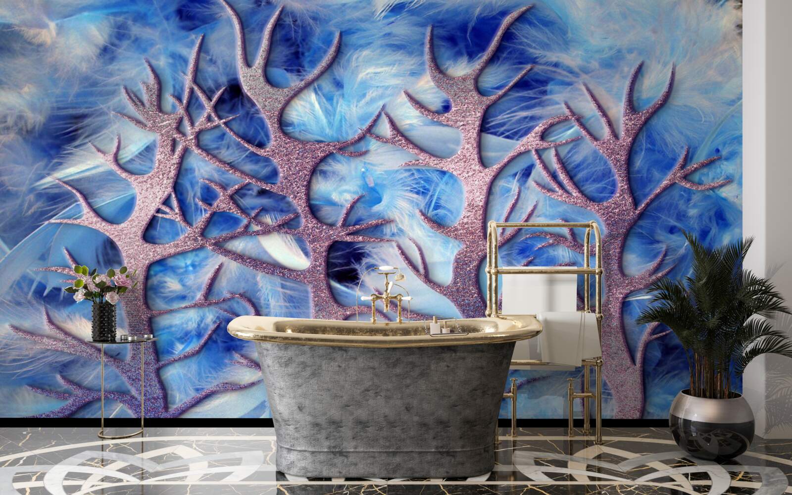 Papier peint la forêt dans le froid de l'hiver