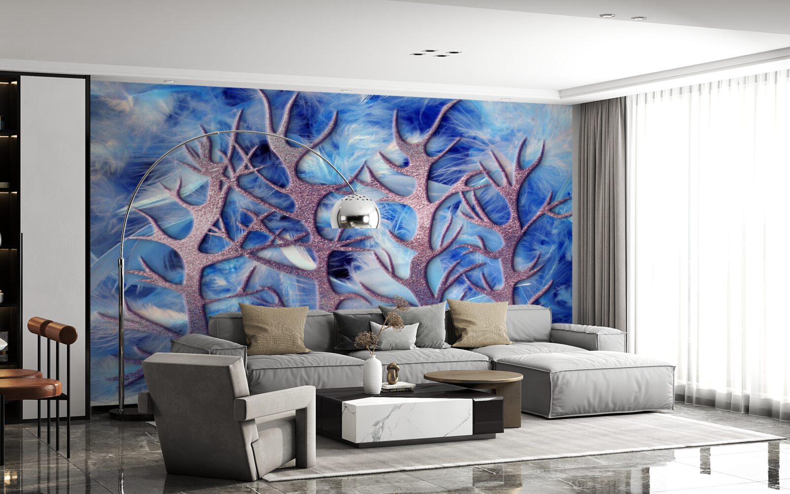 Papier peint la forêt dans le froid de l'hiver