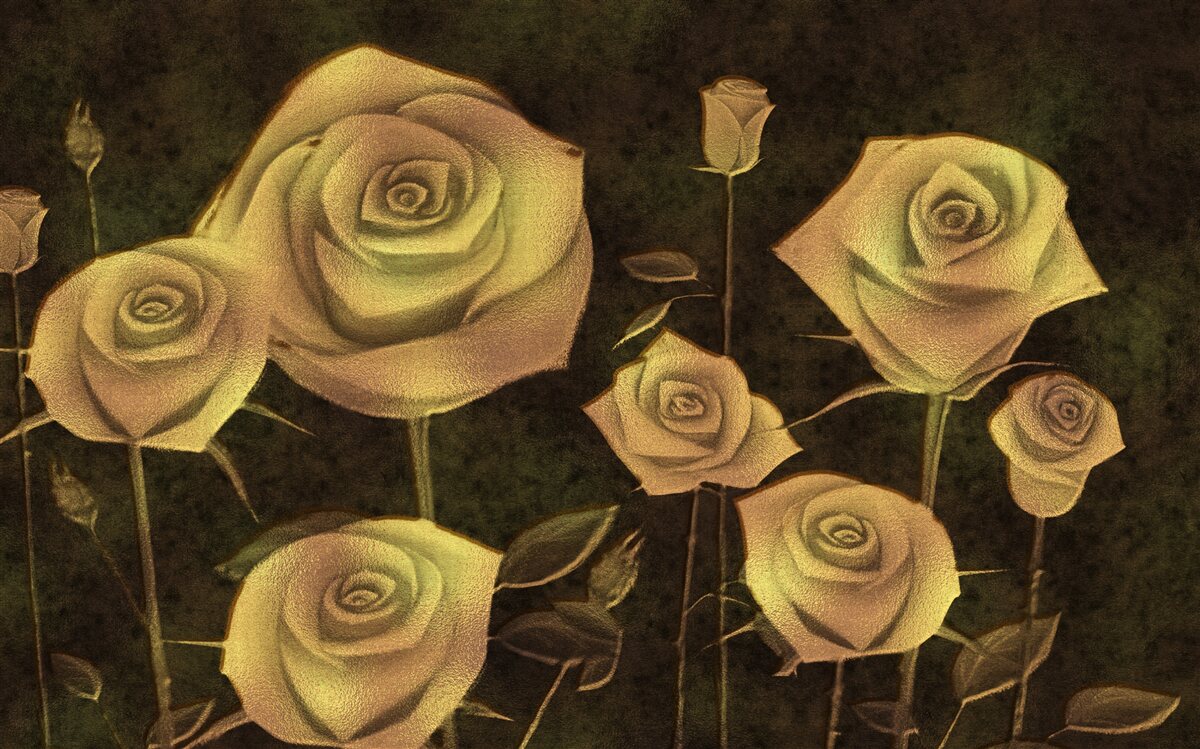 Papier peint sur un fond marron, un bouton de rose blanc