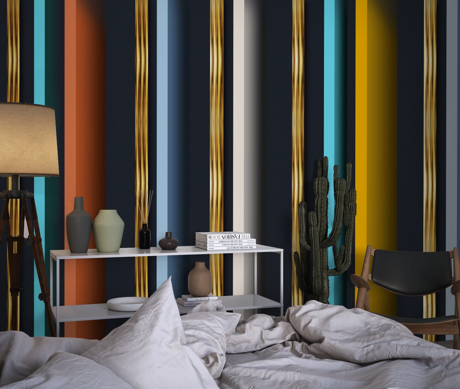 Papier peint lignes verticales de différentes couleurs