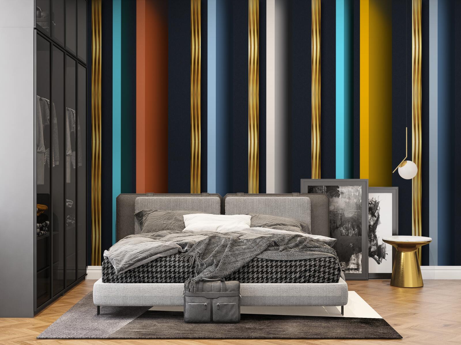 Papier peint lignes verticales de différentes couleurs