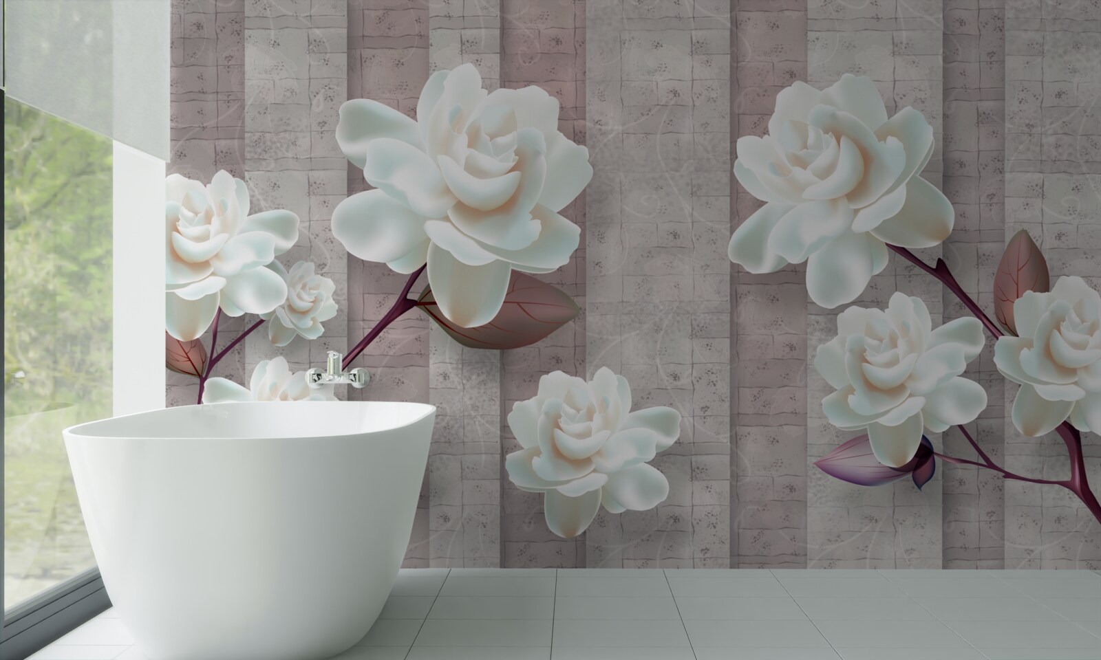 Papier peint des fleurs plus blanches que la neige sur les branches