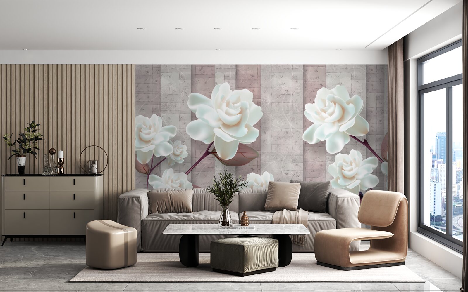 Papier peint des fleurs plus blanches que la neige sur les branches