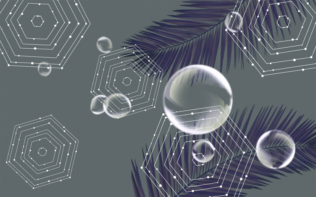 Papier peint géométrie et formes des feuilles