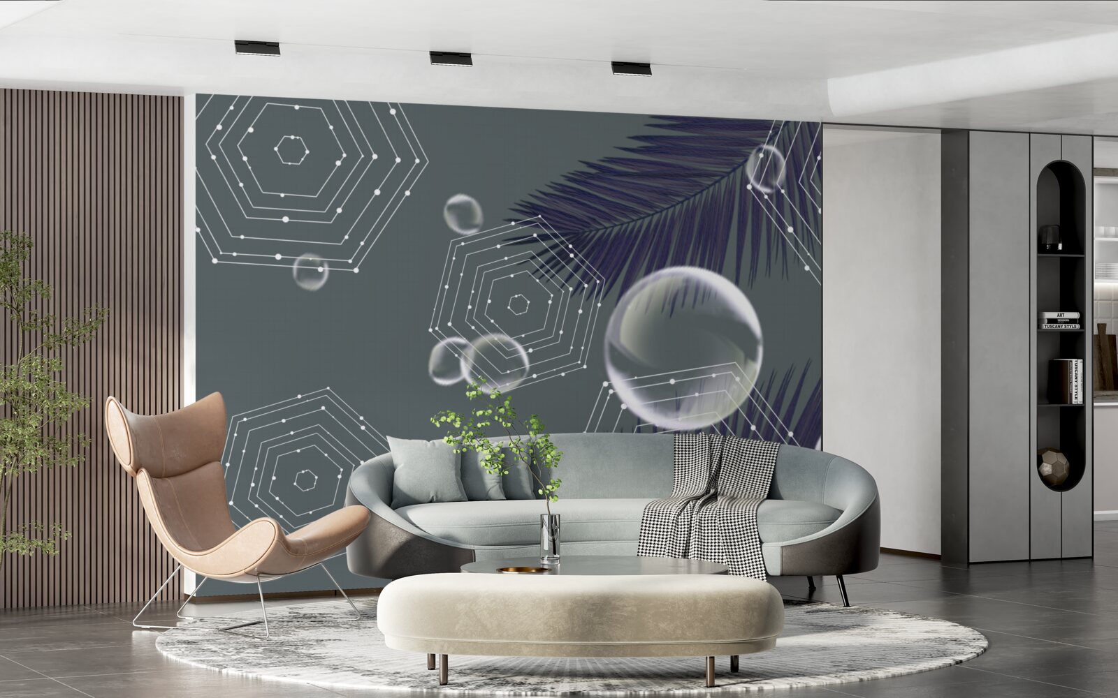 Papier peint géométrie et formes des feuilles