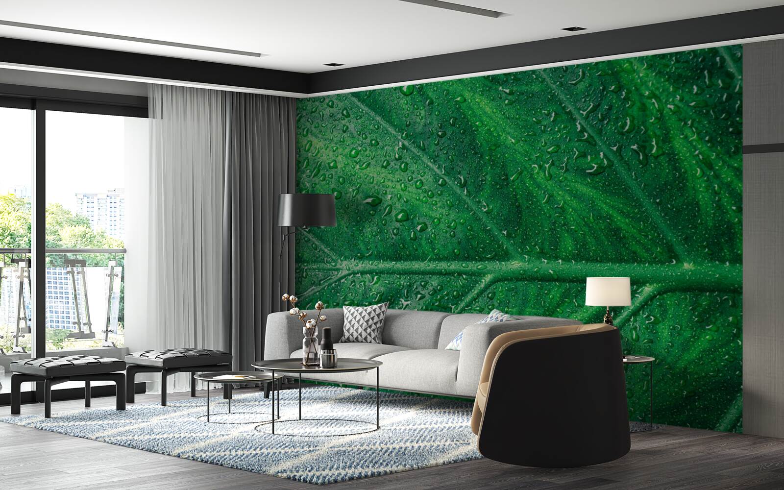 Papier peint structure fascinante de la feuille