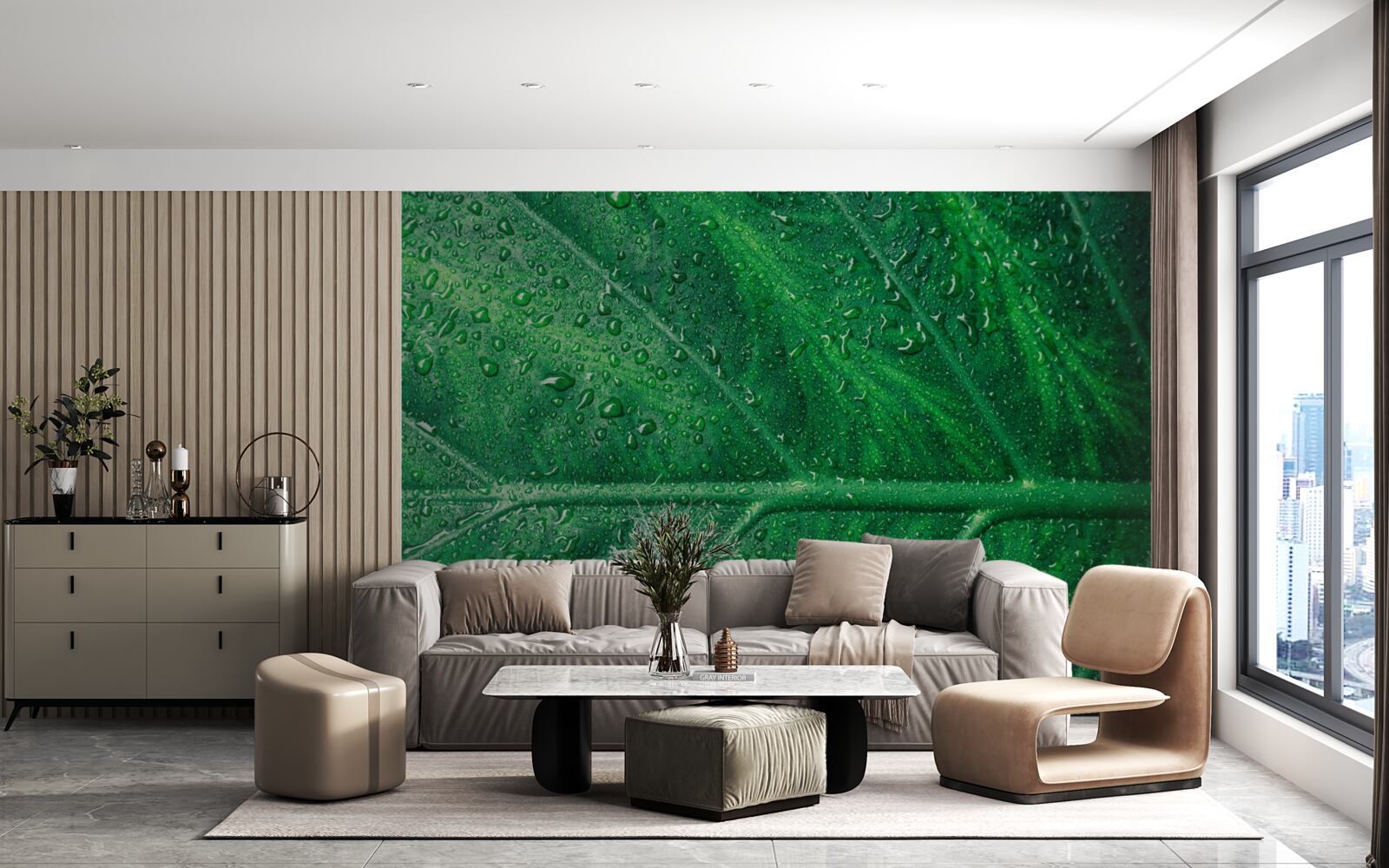 Papier peint structure fascinante de la feuille