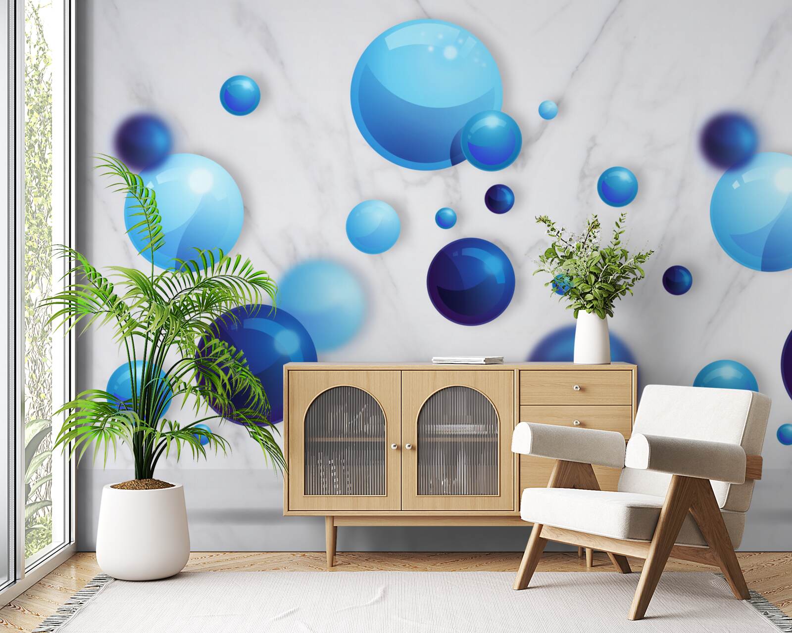 Papier peint ampoules bleues et bleues claires glissantes