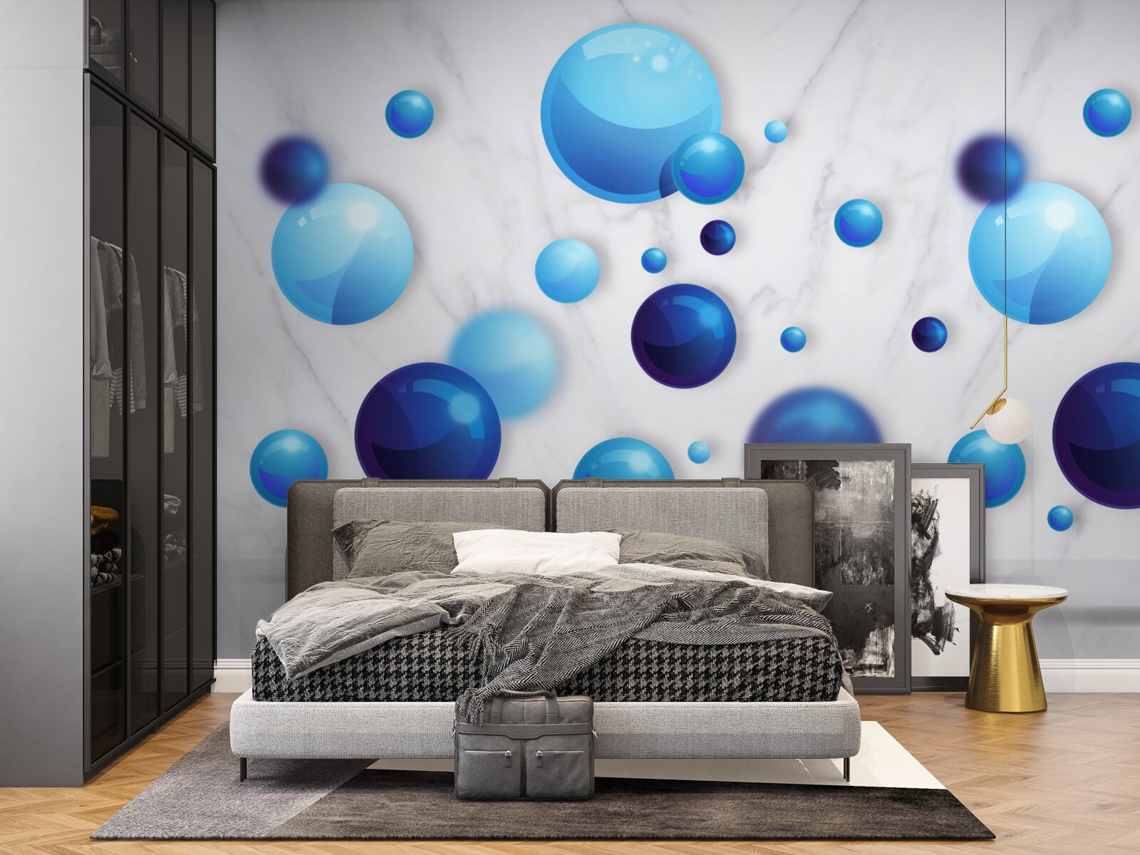 Papier peint ampoules bleues et bleues claires glissantes