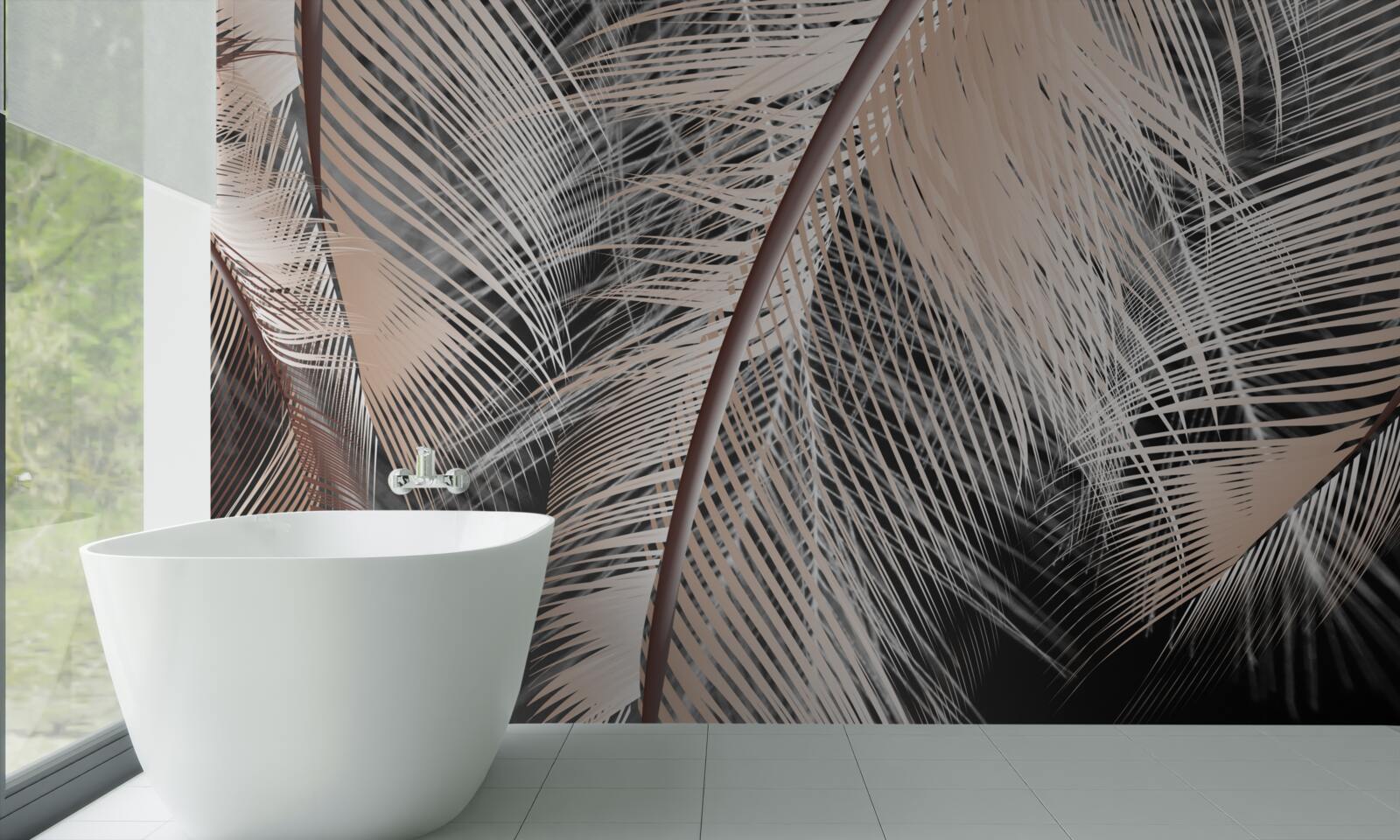 Papier peint image détaillée de la plume