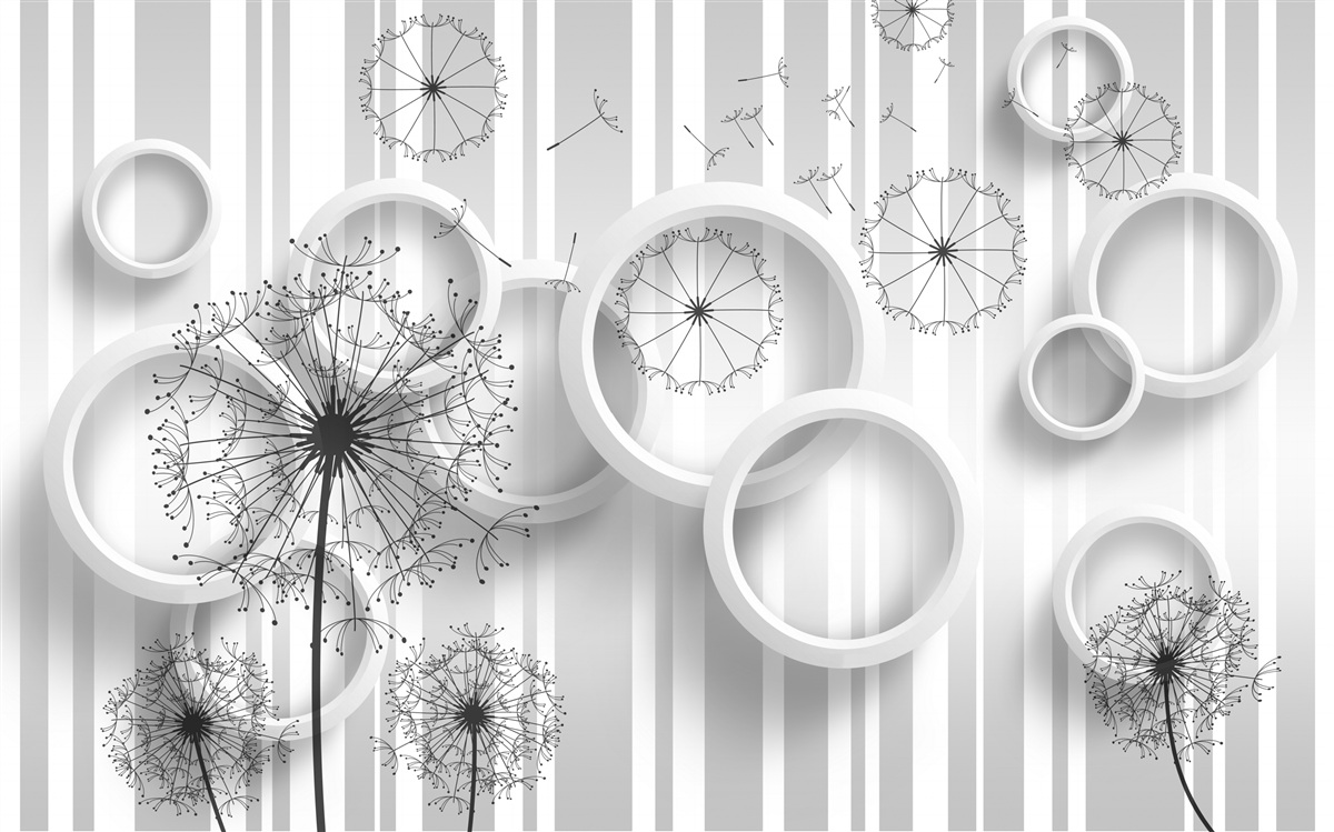 Papier peint zones blanches et mille-pattes sur un fond qui s'estompe