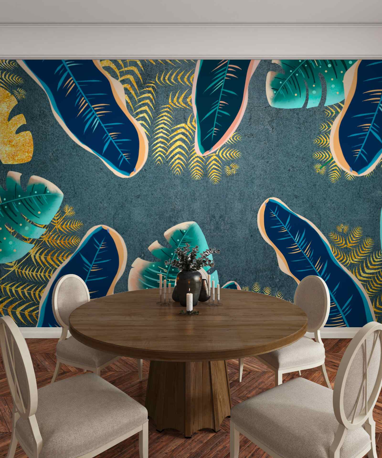 Papier peint plumes sombres dessinées de manière non conventionnelle