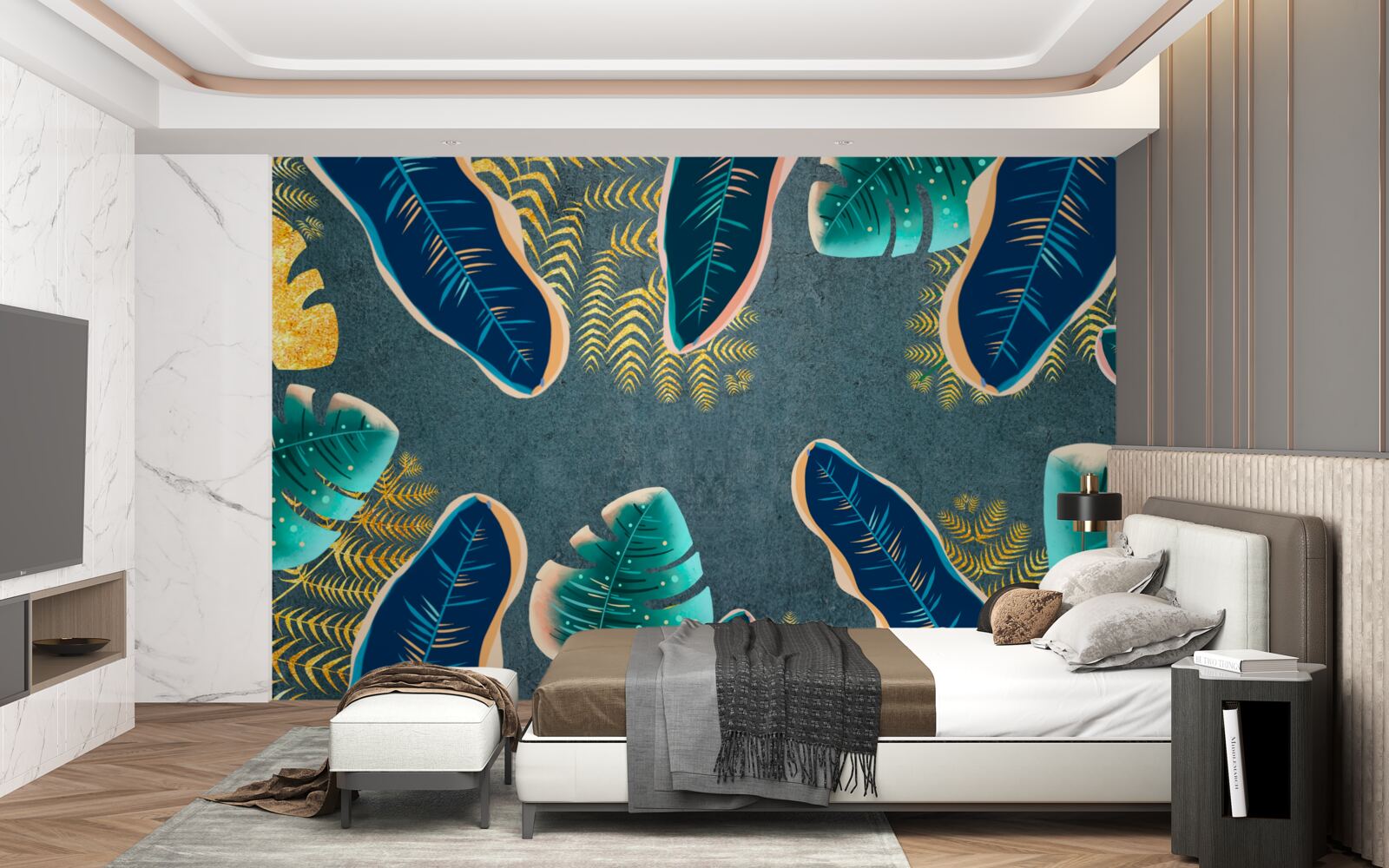 Papier peint plumes sombres dessinées de manière non conventionnelle