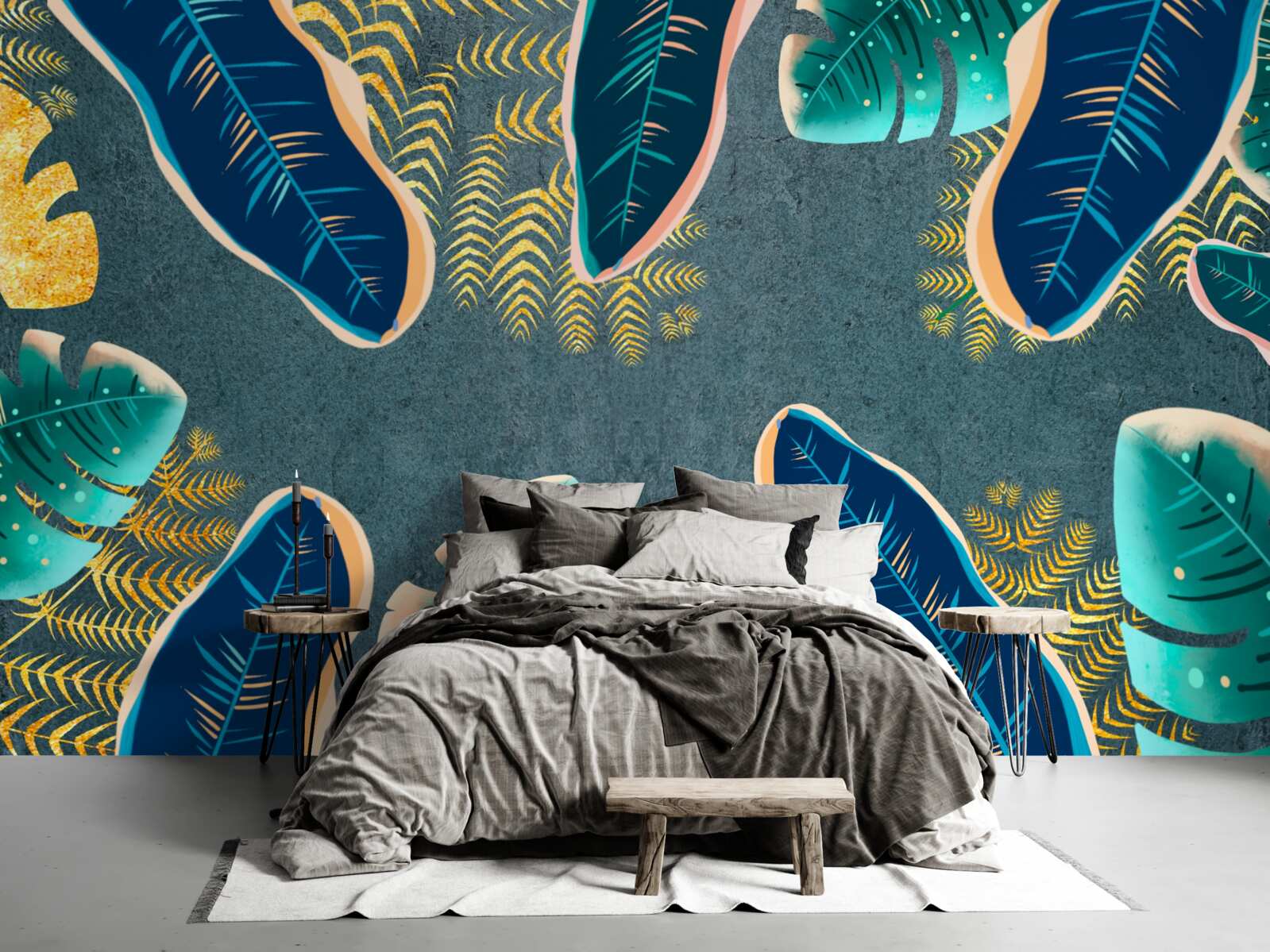 Papier peint plumes sombres dessinées de manière non conventionnelle