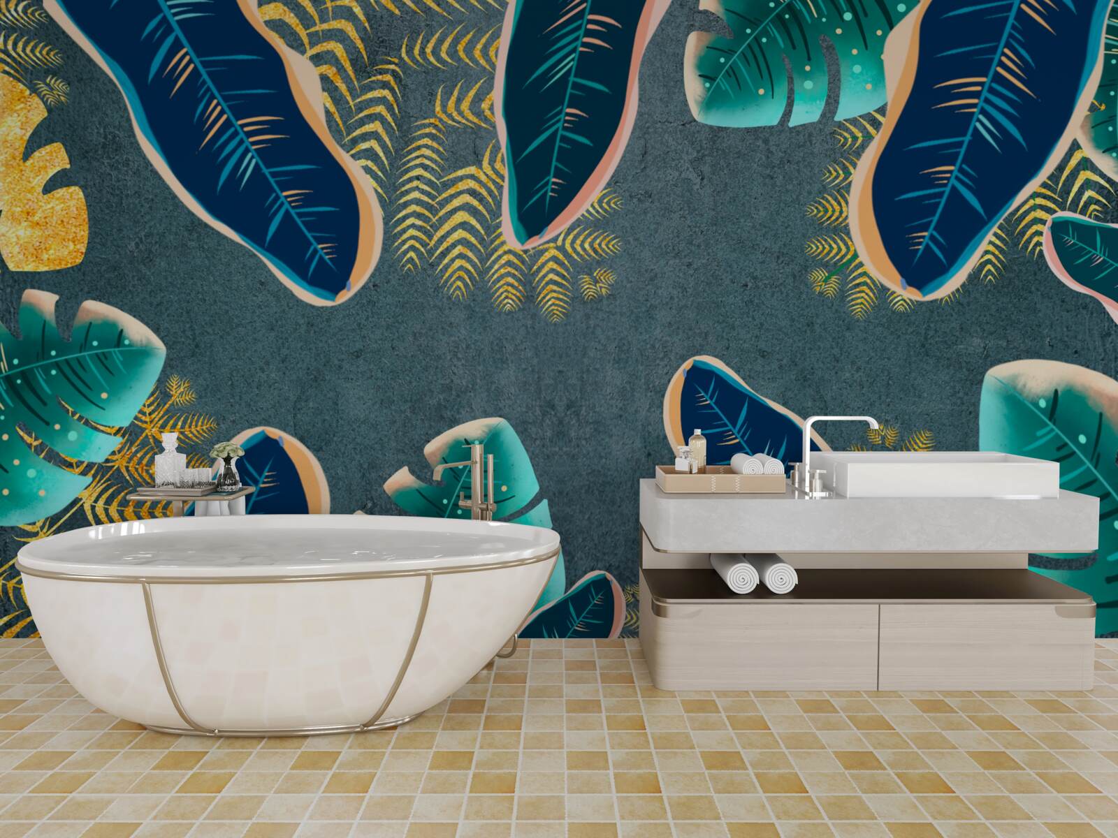 Papier peint plumes sombres dessinées de manière non conventionnelle