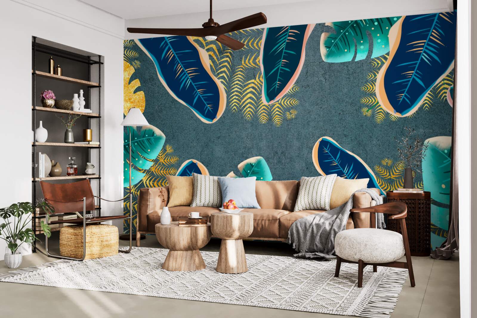 Papier peint plumes sombres dessinées de manière non conventionnelle