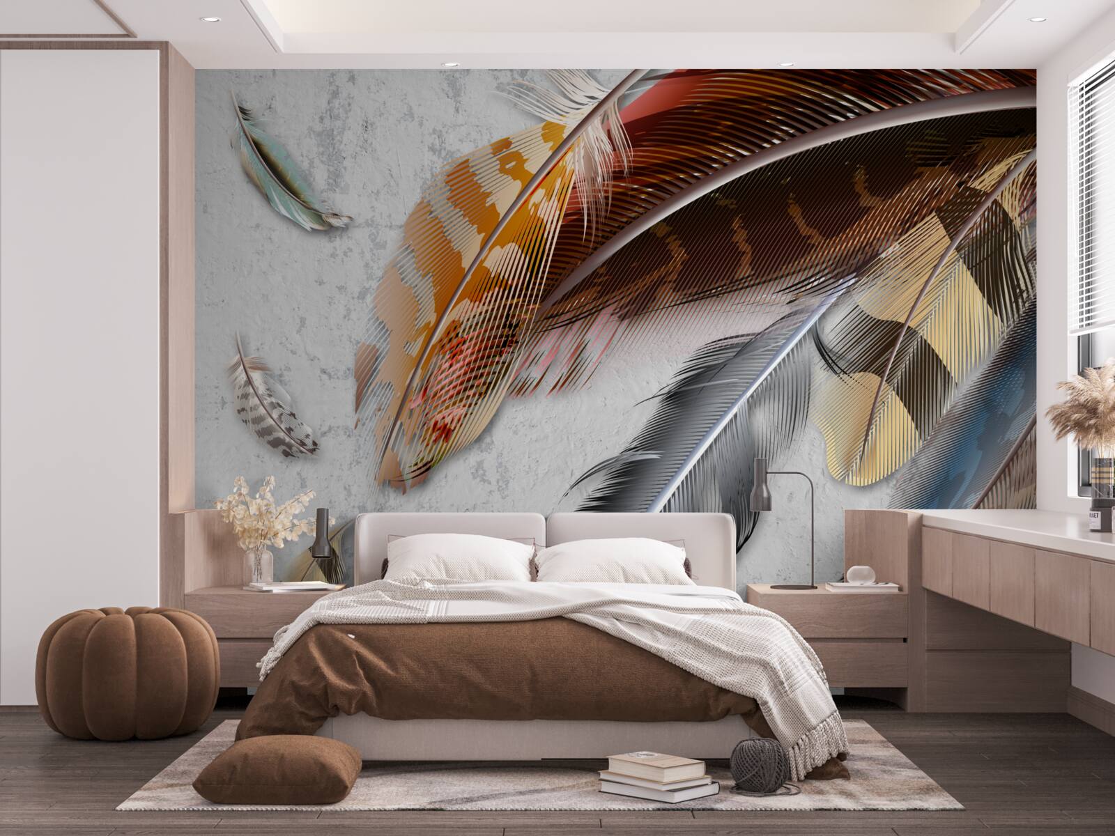 Papier peint plumes de différentes espèces d'oiseaux