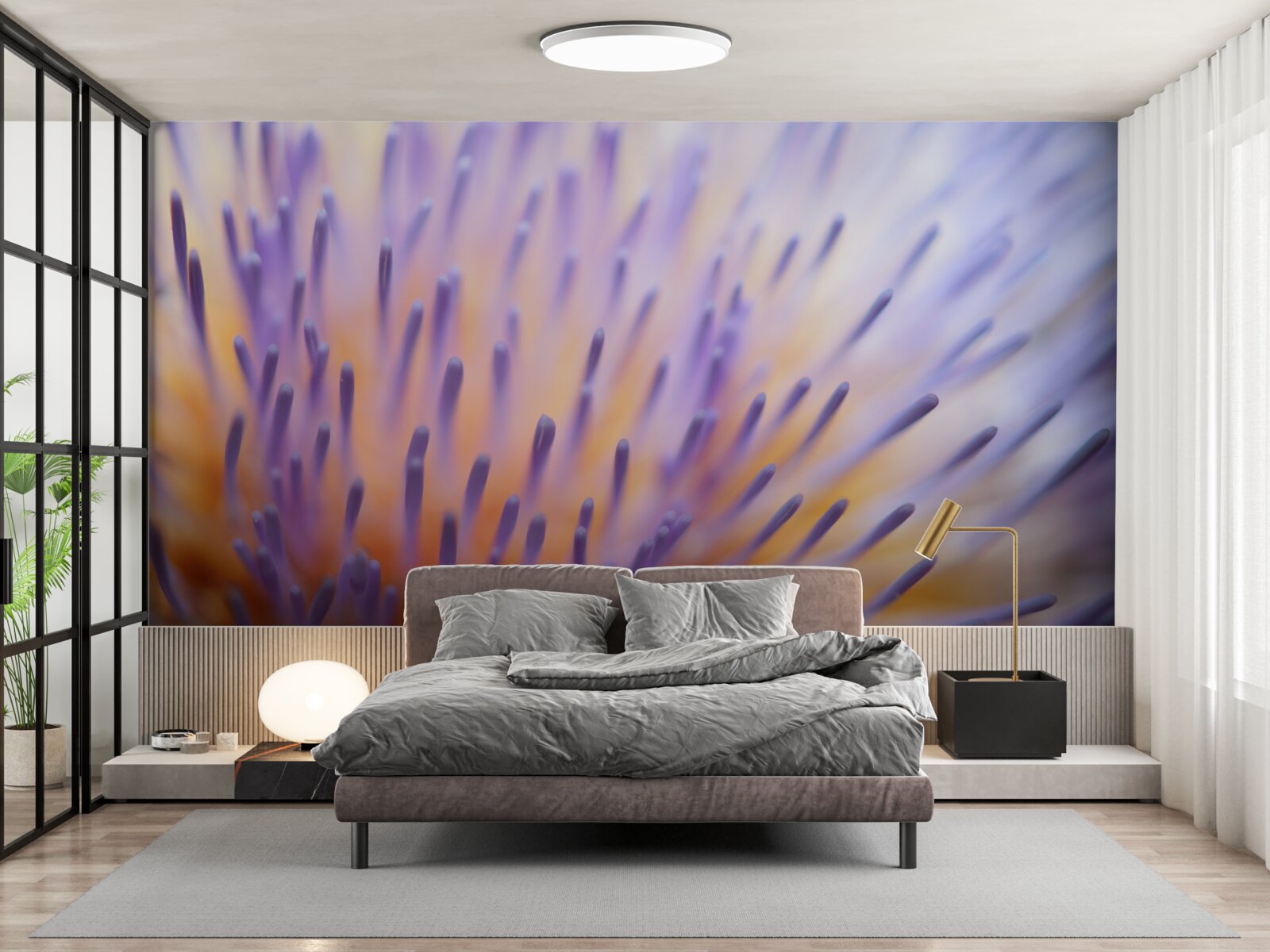 Papier peint chardon lilas d'Ecosse