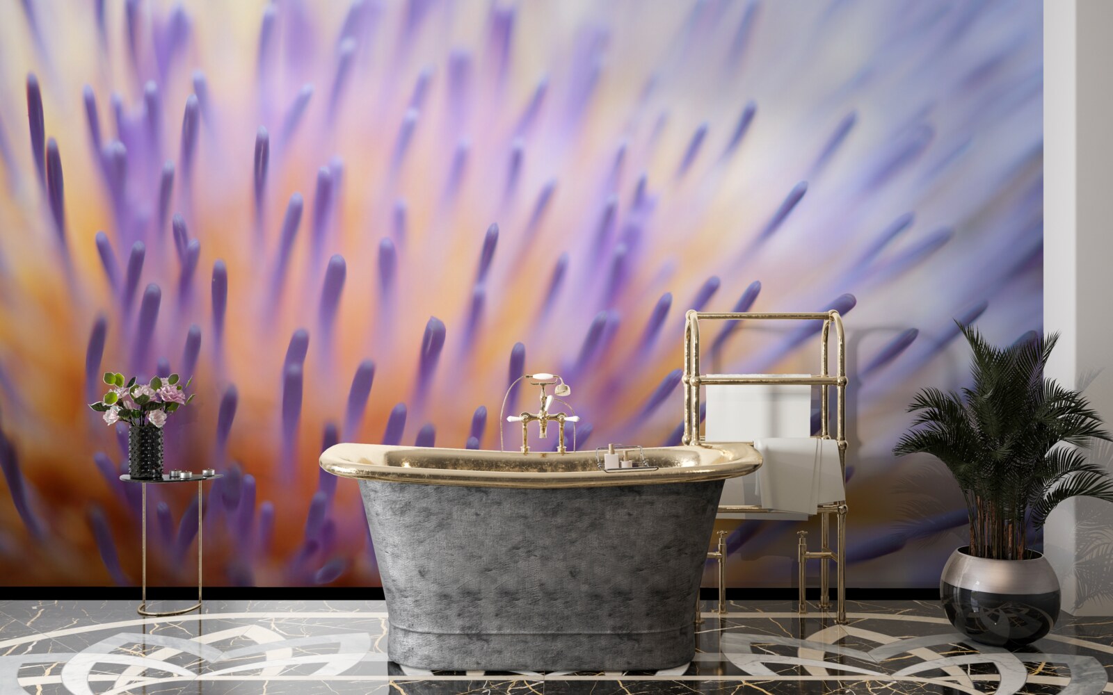 Papier peint chardon lilas d'Ecosse