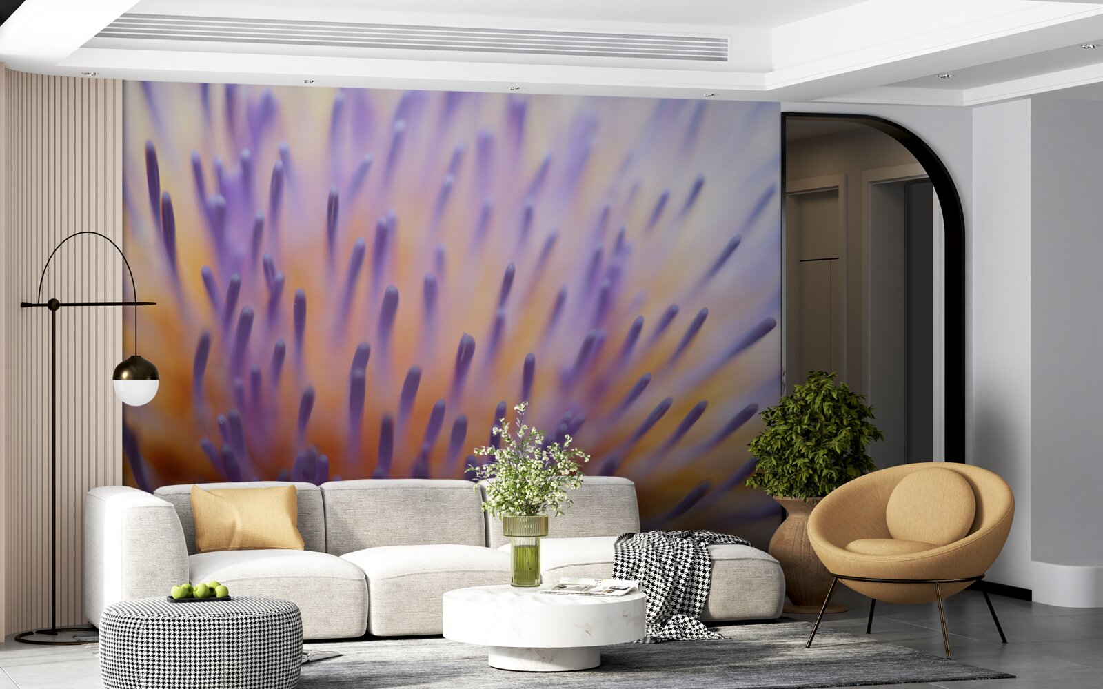 Papier peint chardon lilas d'Ecosse