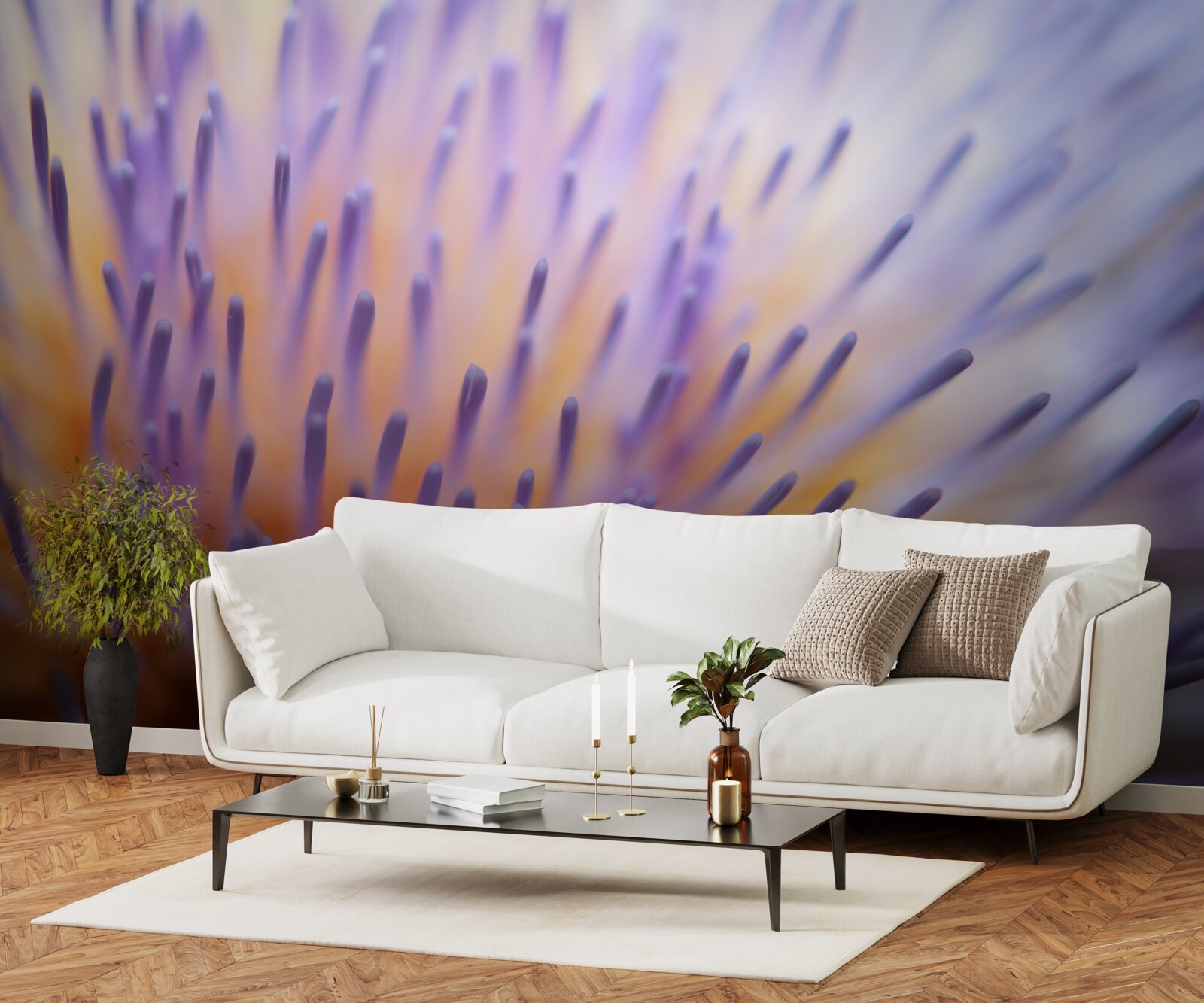 Papier peint chardon lilas d'Ecosse