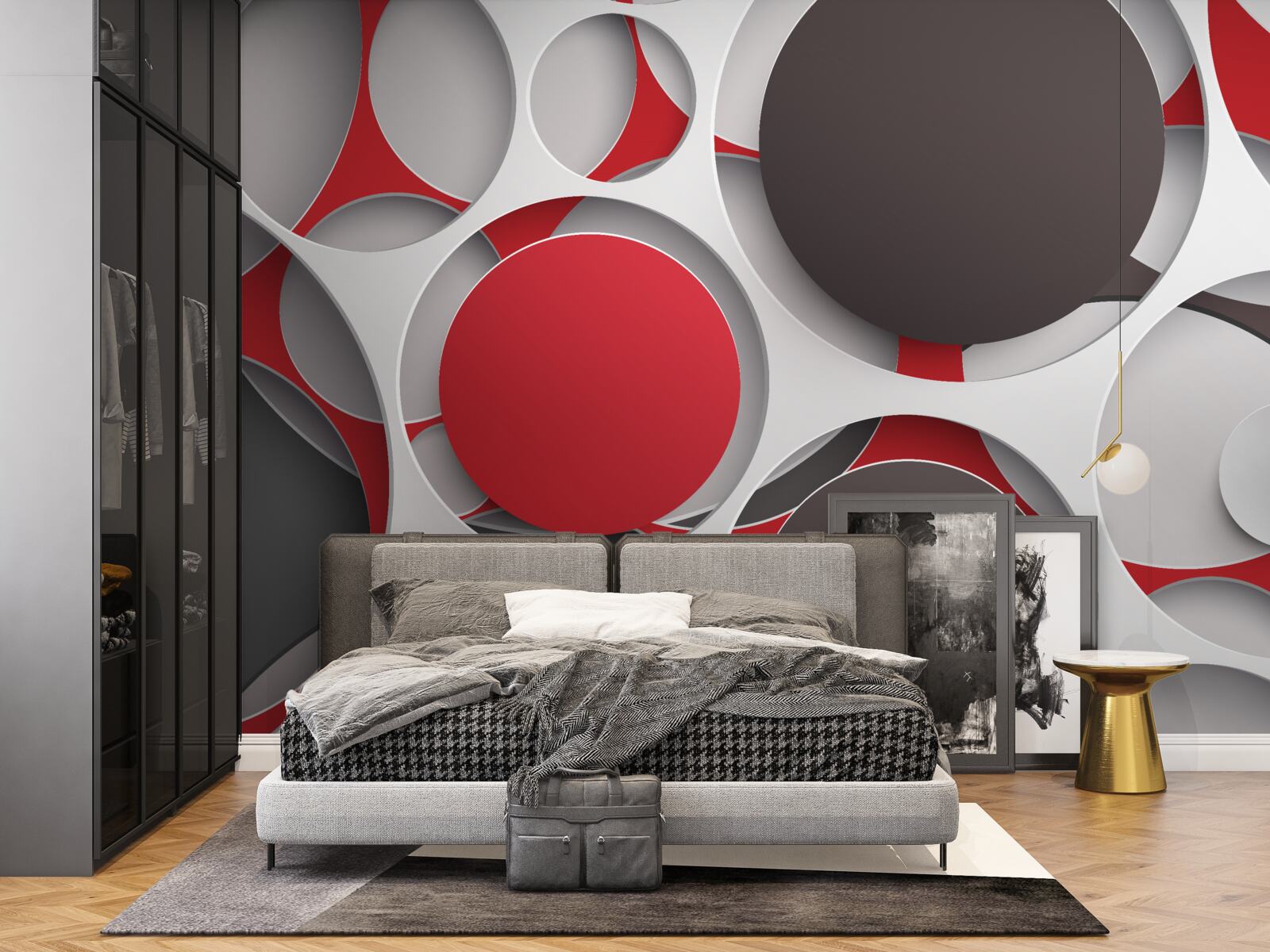 Papier peint filet avec roues colorées