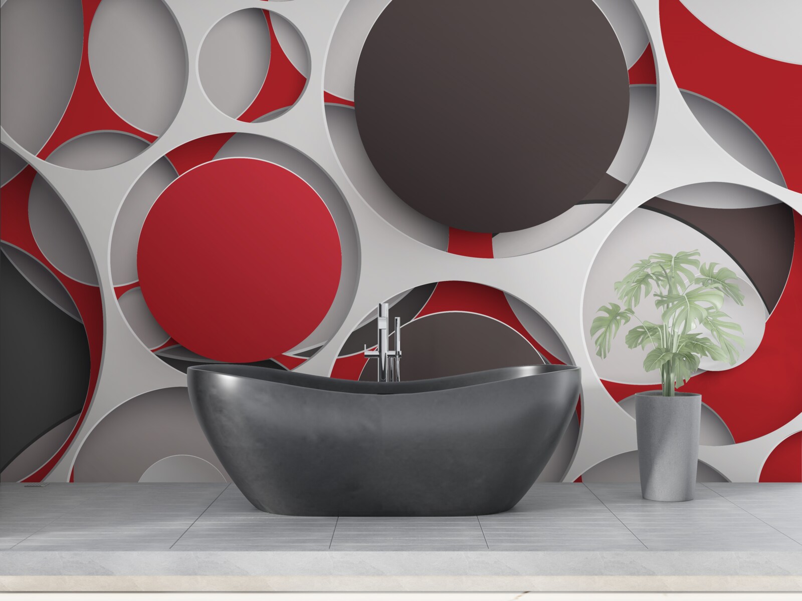 Papier peint filet avec roues colorées