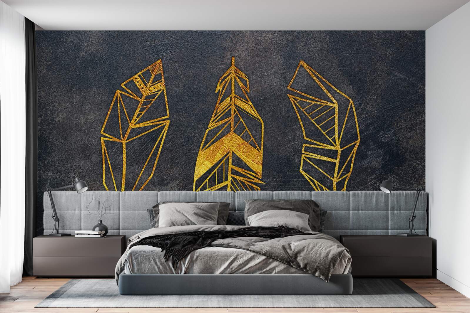 Papier peint structure géométrique complexe des feuilles