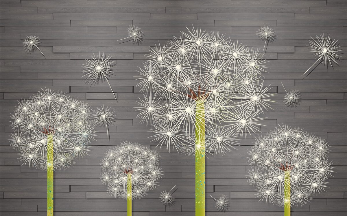 Papier peint pissenlits d'été