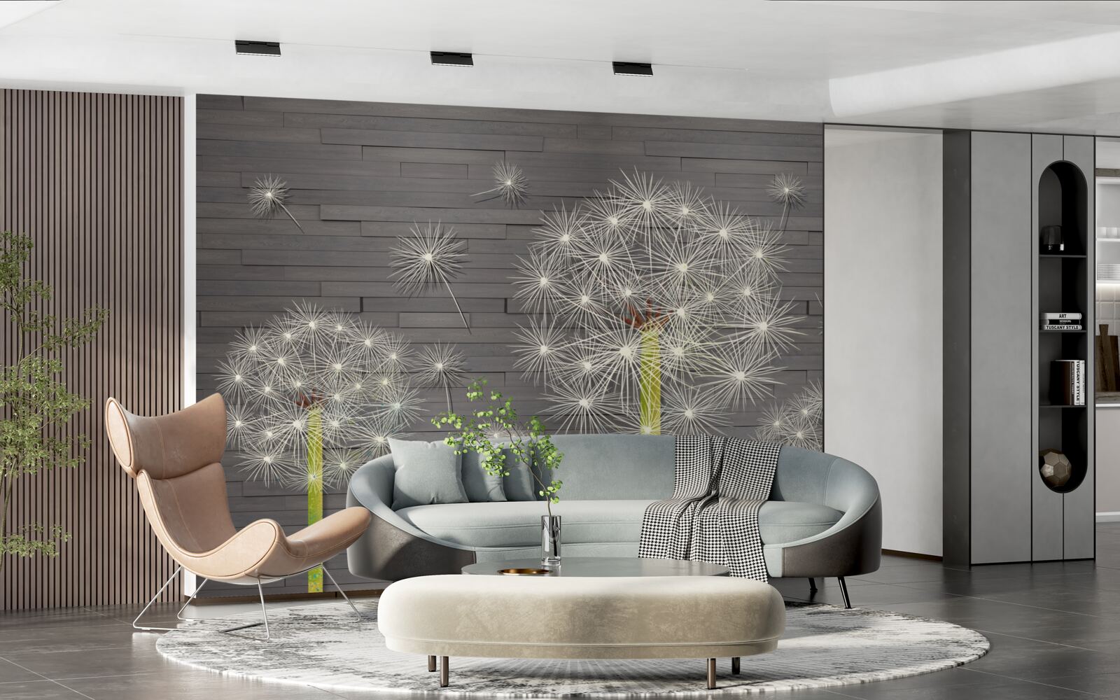 Papier peint pissenlits d'été