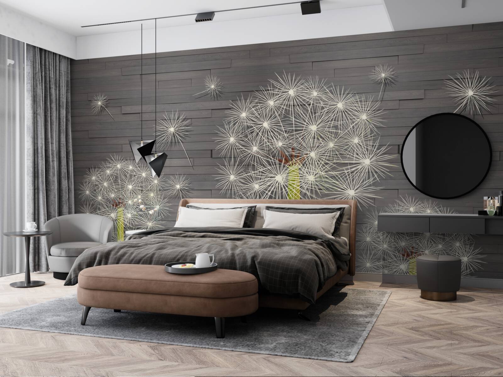 Papier peint pissenlits d'été