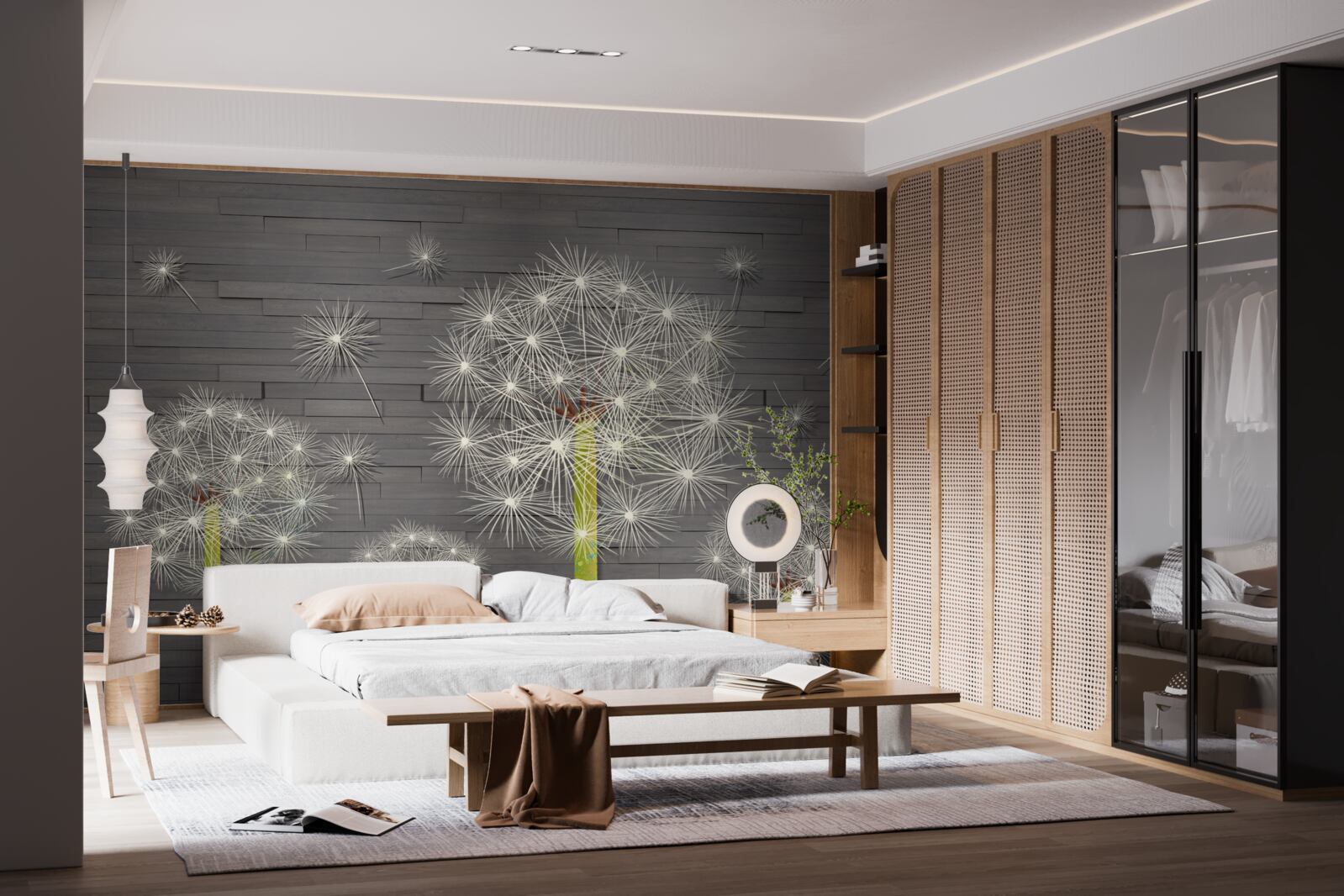 Papier peint pissenlits d'été