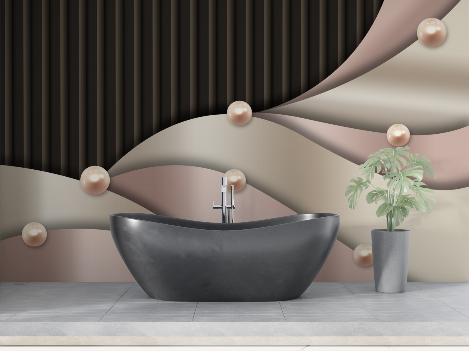 Papier peint perles d'or abstraites sur soie