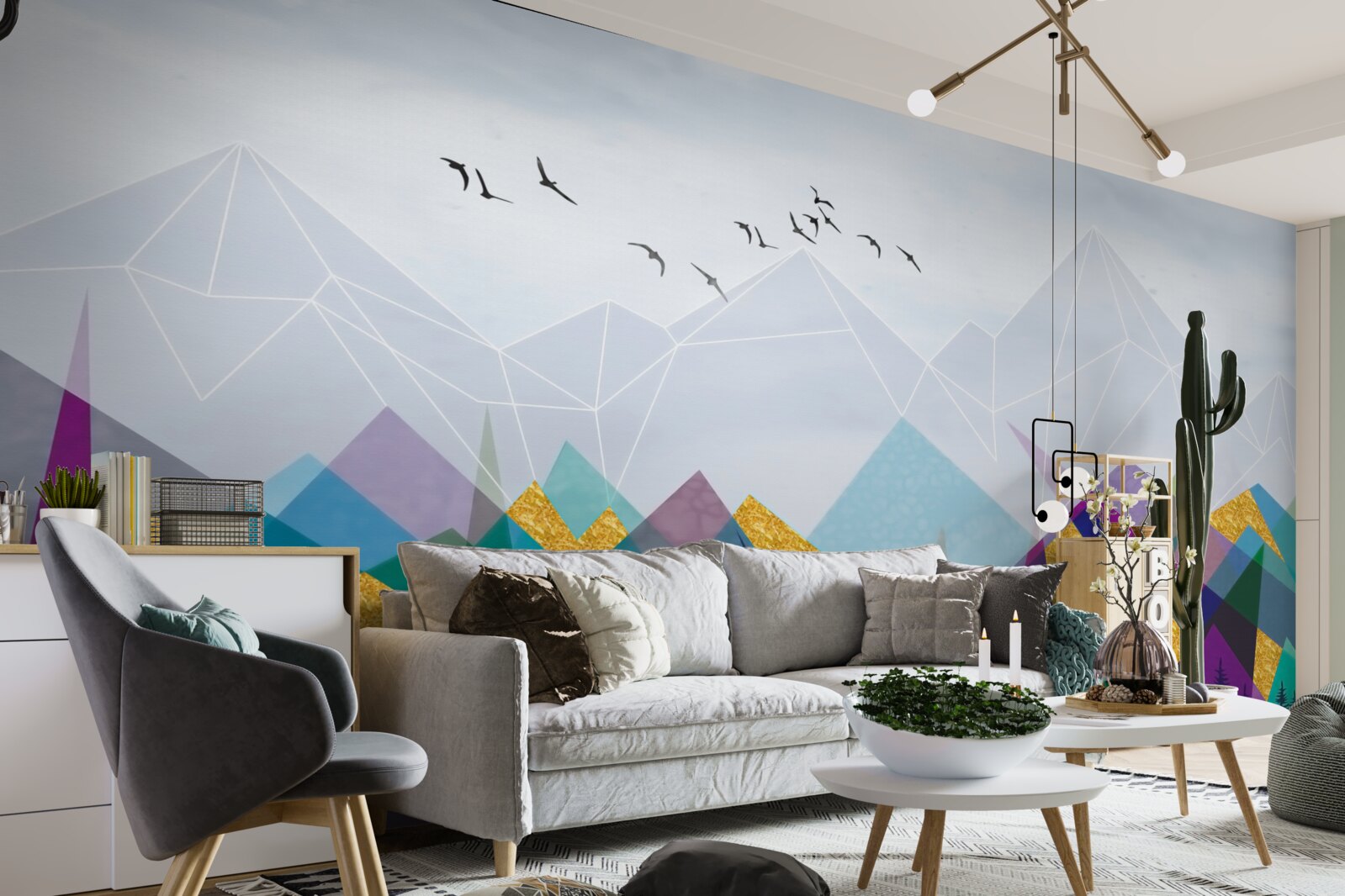 Papier peint forêt ambiguë dans les montagnes