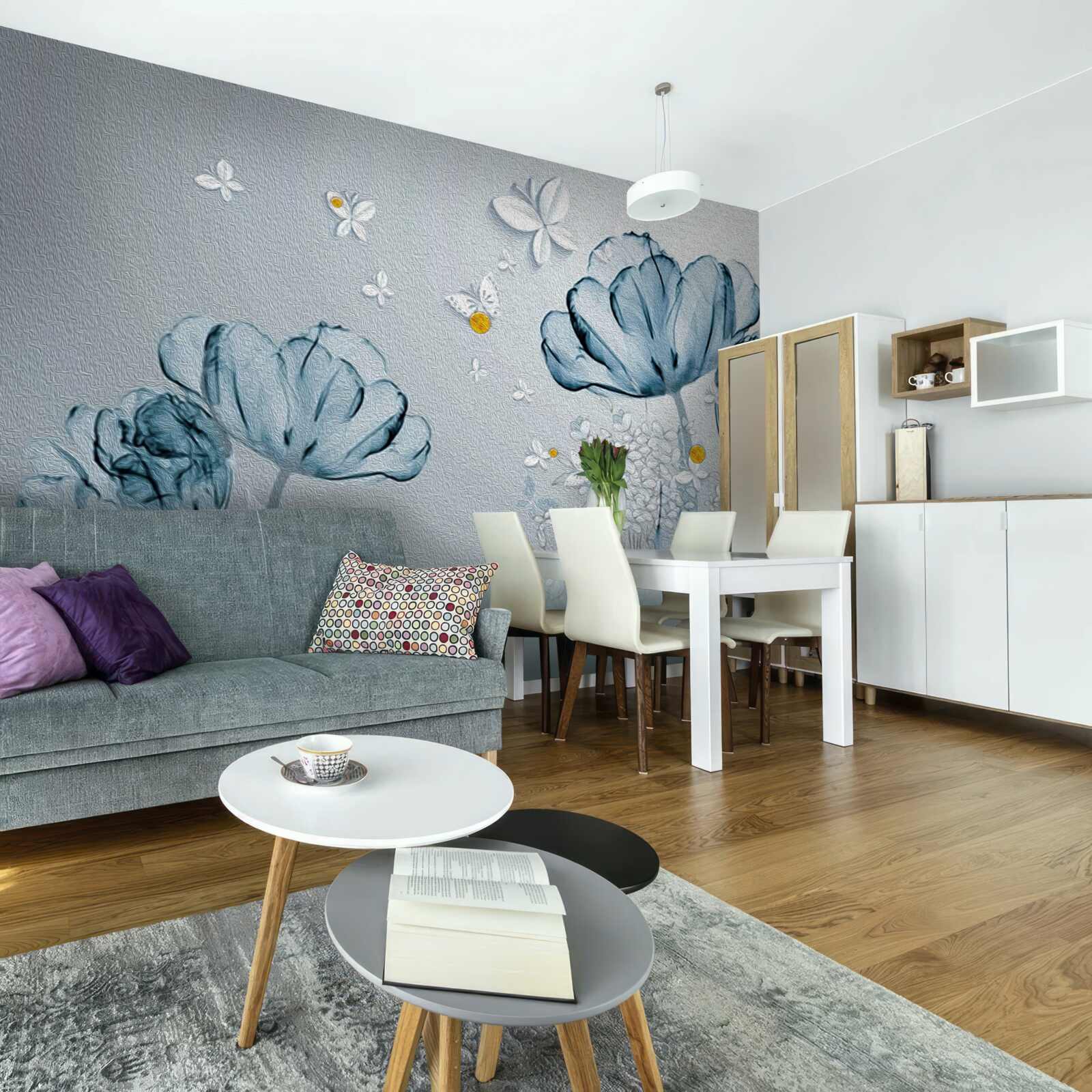 Papier peint Les coquelicots de printemps ont des fleurs transparentes