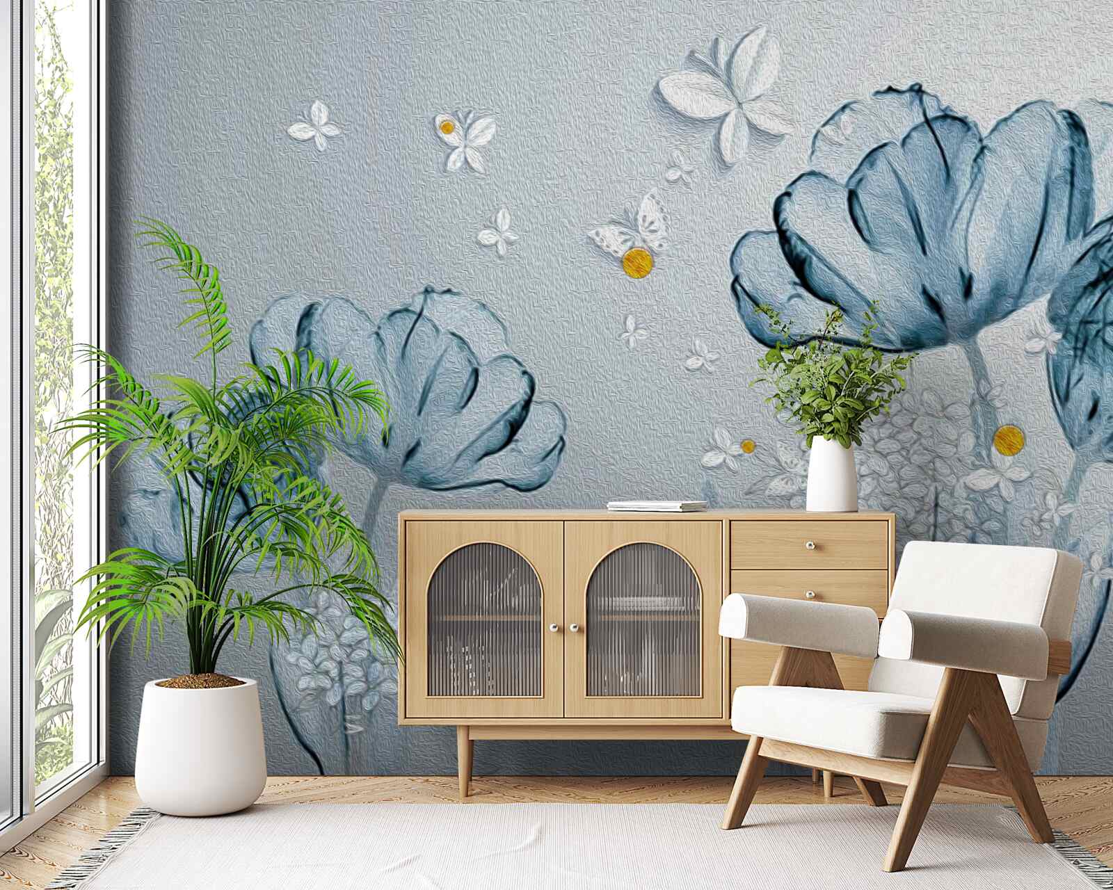 Papier peint Les coquelicots de printemps ont des fleurs transparentes