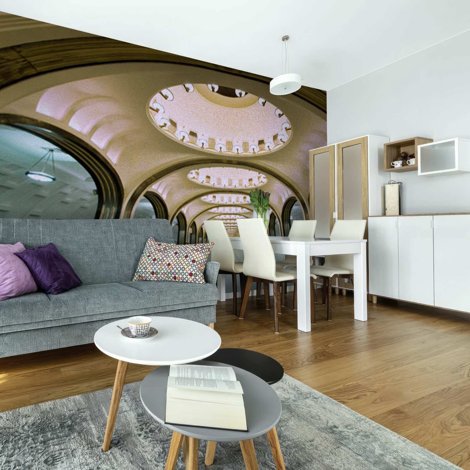 Papier peint représentation visuelle d'un tunnel de métro