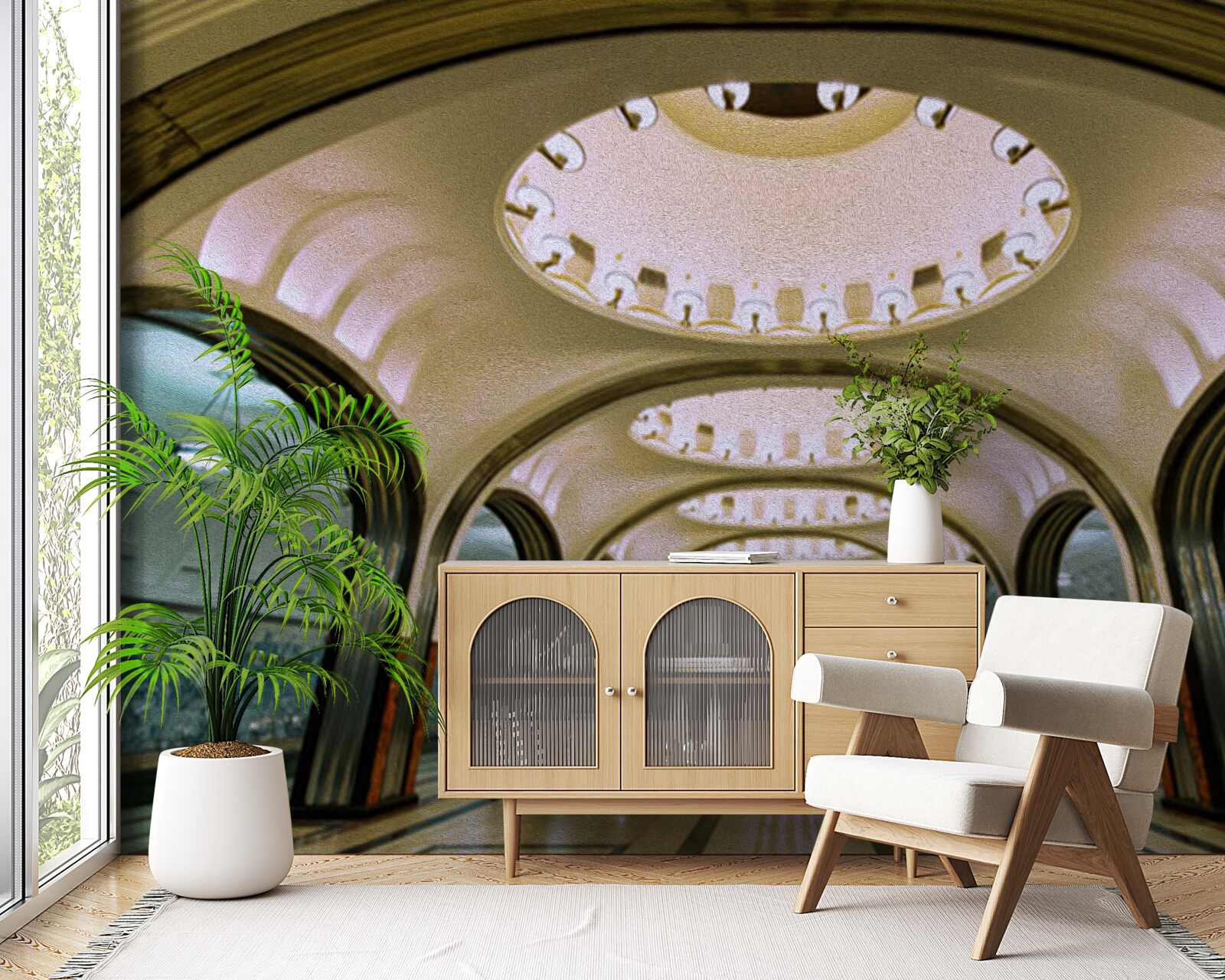 Papier peint représentation visuelle d'un tunnel de métro