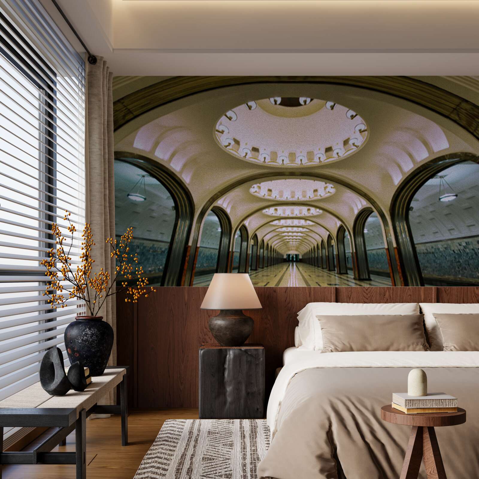 Papier peint représentation visuelle d'un tunnel de métro