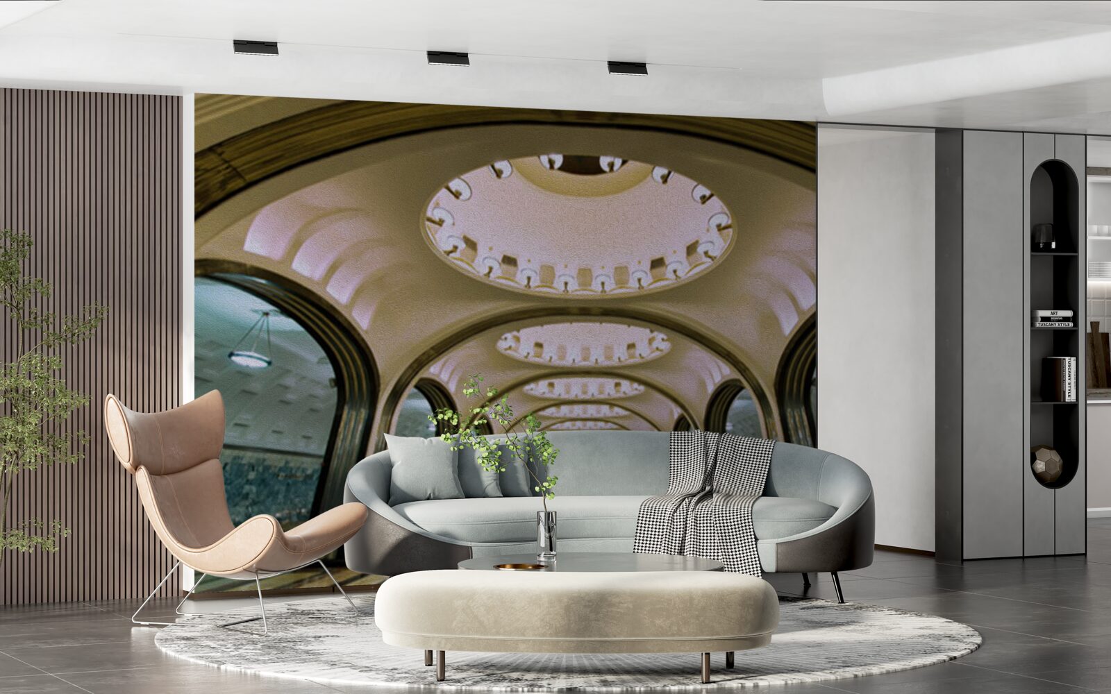 Papier peint représentation visuelle d'un tunnel de métro