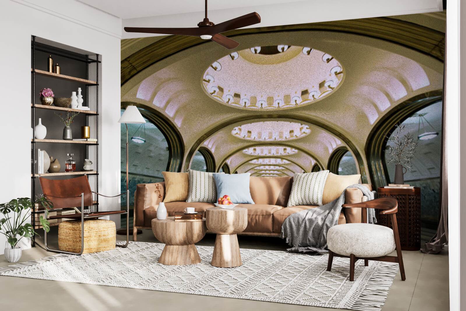 Papier peint représentation visuelle d'un tunnel de métro