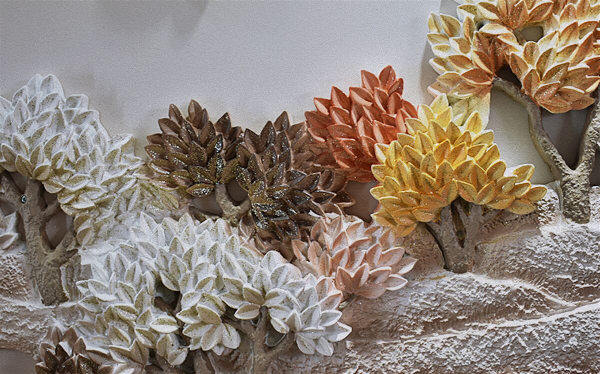 Papier peint les teintes du lit rappellent l'automne dans une forêt froide