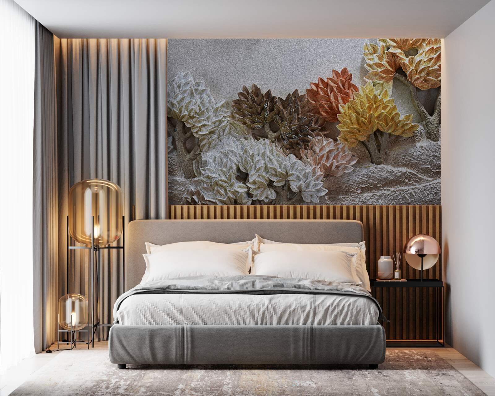 Papier peint les teintes du lit rappellent l'automne dans une forêt froide