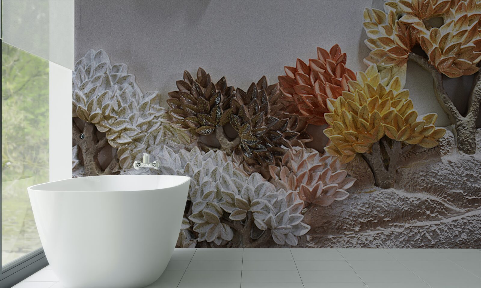 Papier peint les teintes du lit rappellent l'automne dans une forêt froide