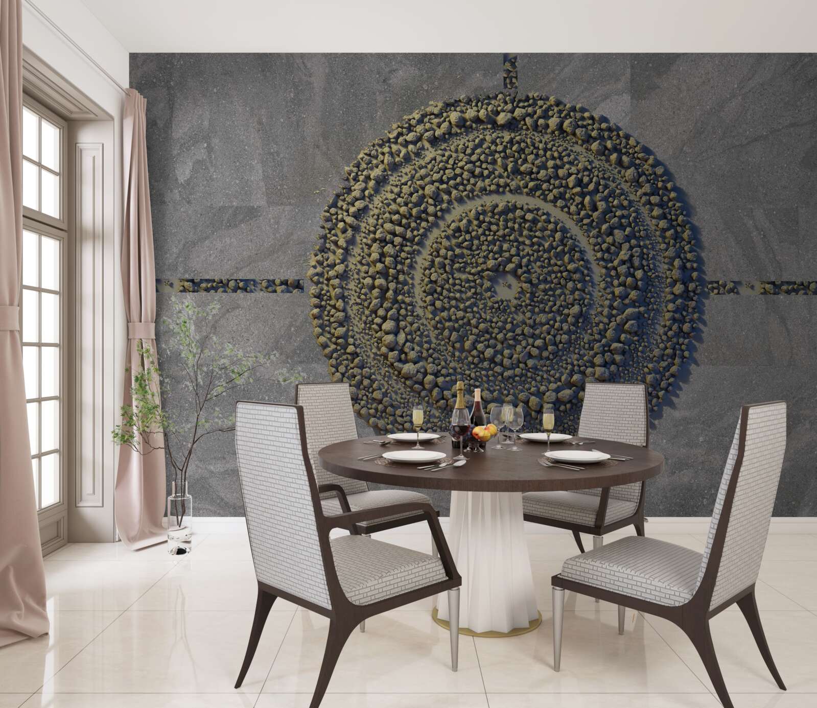 Papier peint un parc à l'aspect vert et circulaire